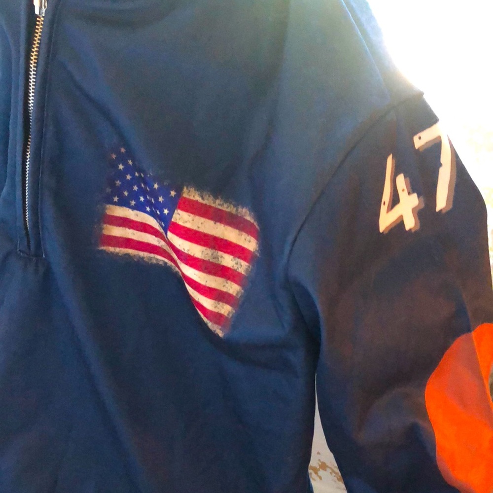 Blue Jacket with American Flag and Number 45 and 47 
Never worn